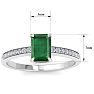 Emerald Ring: 1 1/4 Carat Emerald Shape Emerald and Diamond Ring Image-5