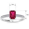 Ruby Ring: 1 1/4 Carat Emerald Shape Ruby and Diamond Ring Image-5