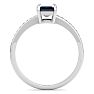 Sapphire Ring: 1 1/4 Carat Emerald Shape Sapphire and Diamond Ring Image-3