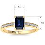 Sapphire Ring: 1 1/4 Carat Emerald Shape Sapphire and Diamond Ring Image-5
