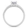 1 1/4 Carat Emerald Shape Diamond Engagement Ring In 14K White Gold Image-3