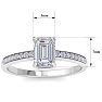 1 1/4 Carat Emerald Shape Diamond Engagement Ring In 14K White Gold Image-5