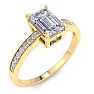 1 1/4 Carat Emerald Shape Diamond Engagement Ring In 14K Yellow Gold Image-2