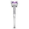 Amethyst Ring: 1 1/4 Carat Princess Shape Amethyst and Diamond Ring Image-4