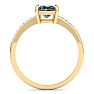 1-1/4 Carat Princess Shape Mystic Topaz Ring and Diamonds In 14 Karat Yellow Gold Image-3