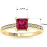 Ruby Ring: 1 1/4 Carat Princess Shape Ruby and Diamond Ring Image-5