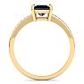 Sapphire Ring: 1 1/4 Carat Princess Shape Sapphire and Diamond Ring Image-3