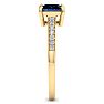 Sapphire Ring: 1 1/4 Carat Princess Shape Sapphire and Diamond Ring Image-4