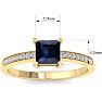 Sapphire Ring: 1 1/4 Carat Princess Shape Sapphire and Diamond Ring Image-5