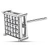 1/8 Carat Princess Style Diamond Stud Earring In Sterling Silver, Single Earring Image-1