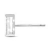 1/8 Carat Princess Style Diamond Stud Earring In Sterling Silver, Single Earring Image-3