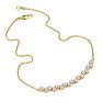 3/4 Carat Lab Grown Diamond Cluster Bar Necklace In 14 Karat Yellow Gold, 18 Inches Image-4