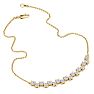 1 Carat Diamond Cluster Bar Necklace In 14 Karat Yellow Gold, 18 Inches Image-4