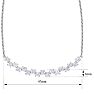 1 Carat Moissanite Cluster Bar Necklace In 14 Karat White Gold, 18 Inches Image-5