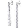 Diamond Drop Earrings: 1/2 Carat Lab Grown Diamond Bar Earrings In 14 Karat White Gold, 1 Inch Image-2