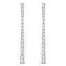 Diamond Drop Earrings: 1/2 Carat Lab Grown Diamond Bar Earrings In 14 Karat White Gold, 1 Inch Image-3