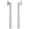 Diamond Drop Earrings: 1/2 Carat Lab Grown Diamond Bar Earrings In 14 Karat White Gold, 1 Inch Image-4
