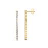 Diamond Drop Earrings: 1/2 Carat Lab Grown Diamond Bar Earrings In 14 Karat Yellow Gold, 1 Inch Image-1