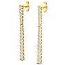 Diamond Drop Earrings: 1/2 Carat Lab Grown Diamond Bar Earrings In 14 Karat Yellow Gold, 1 Inch Image-2