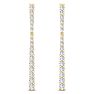 Diamond Drop Earrings: 1/2 Carat Lab Grown Diamond Bar Earrings In 14 Karat Yellow Gold, 1 Inch Image-3