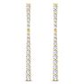 Diamond Drop Earrings: 1/2 Carat Lab Grown Diamond Bar Earrings In 14 Karat Yellow Gold, 1 Inch Image-3