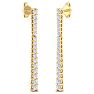 Diamond Drop Earrings: 1/2 Carat Lab Grown Diamond Bar Earrings In 14 Karat Yellow Gold, 1 Inch Image-4