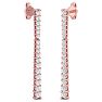 Diamond Drop Earrings: 1/2 Carat Lab Grown Diamond Bar Earrings In 14 Karat Rose Gold, 1 Inch Image-4