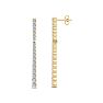 Diamond Drop Earrings: 1 Carat Lab Grown Diamond Bar Earrings In 14 Karat Yellow Gold, 1 1/2 Inches Image-1