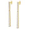 Diamond Drop Earrings: 1 Carat Lab Grown Diamond Bar Earrings In 14 Karat Yellow Gold, 1 1/2 Inches Image-3