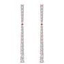 Diamond Drop Earrings: 1 Carat Lab Grown Diamond Bar Earrings In 14 Karat Rose Gold, 1 1/2 Inches Image-2