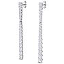 Diamond Drop Earrings: 2 Carat Lab Grown Diamond Bar Earrings In 14 Karat White Gold, 2 Inches Image-3