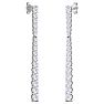 Diamond Drop Earrings: 2 Carat Lab Grown Diamond Bar Earrings In 14 Karat White Gold, 2 Inches Image-4