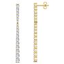 Diamond Drop Earrings: 2 Carat Lab Grown Diamond Bar Earrings In 14 Karat Yellow Gold, 2 Inches Image-1