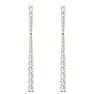 Diamond Drop Earrings: 2 Carat Lab Grown Diamond Bar Earrings In 14 Karat Yellow Gold, 2 Inches Image-2