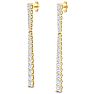 Diamond Drop Earrings: 2 Carat Lab Grown Diamond Bar Earrings In 14 Karat Yellow Gold, 2 Inches Image-3