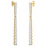 Diamond Drop Earrings: 2 Carat Lab Grown Diamond Bar Earrings In 14 Karat Yellow Gold, 2 Inches Image-4