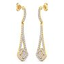 Diamond Drop Earrings: 1 Carat Diamond Chandelier Earrings In 14 Karat Yellow Gold, 1 1/2 Inches Image-5