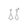 Diamond Drop Earrings: 1/2 Carat Diamond Chandelier Earrings In 14 Karat White Gold, 1 Inch Image-1