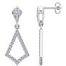 Diamond Drop Earrings: 1/2 Carat Diamond Chandelier Earrings In 14 Karat White Gold, 1 Inch Image-2