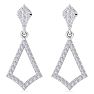 Diamond Drop Earrings: 1/2 Carat Diamond Chandelier Earrings In 14 Karat White Gold, 1 Inch Image-3