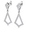 Diamond Drop Earrings: 1/2 Carat Diamond Chandelier Earrings In 14 Karat White Gold, 1 Inch Image-4