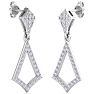 Diamond Drop Earrings: 1/2 Carat Diamond Chandelier Earrings In 14 Karat White Gold, 1 Inch Image-5