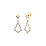 Diamond Drop Earrings: 1/2 Carat Diamond Chandelier Earrings In 14 Karat Yellow Gold, 1 Inch Image-1