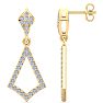 Diamond Drop Earrings: 1/2 Carat Diamond Chandelier Earrings In 14 Karat Yellow Gold, 1 Inch Image-2