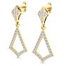 Diamond Drop Earrings: 1/2 Carat Diamond Chandelier Earrings In 14 Karat Yellow Gold, 1 Inch Image-4