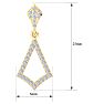 Diamond Drop Earrings: 1/2 Carat Diamond Chandelier Earrings In 14 Karat Yellow Gold, 1 Inch Image-6