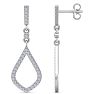 Diamond Drop Earrings: 1/2 Carat Diamond Chandelier Earrings In 14 Karat White Gold, 1 1/4 Inches Image-2
