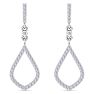 Diamond Drop Earrings: 1/2 Carat Diamond Chandelier Earrings In 14 Karat White Gold, 1 1/4 Inches Image-3