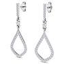 Diamond Drop Earrings: 1/2 Carat Diamond Chandelier Earrings In 14 Karat White Gold, 1 1/4 Inches Image-4