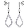 Diamond Drop Earrings: 1/2 Carat Diamond Chandelier Earrings In 14 Karat White Gold, 1 1/4 Inches Image-5